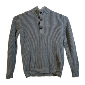 L.O.G.G. H & M Mens Gray Buttons Cardigan Sweater Cable Knit Style Size LG